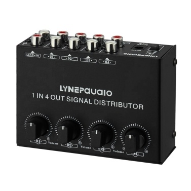 LYNEPAUAIO 1-in-4-out Stereo Audio Amplifier Amp Signal Distributor