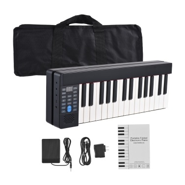 61-Key Foldable Electronic Piano - Multifunctional, Portable, Rechargeable, BT Connectivity