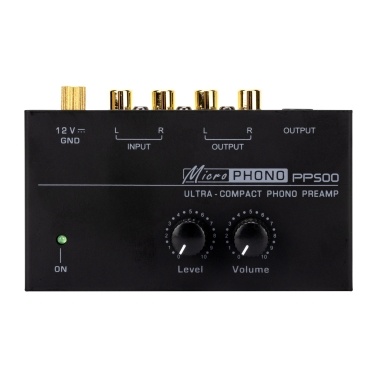 Ultra-compact Phono Preamp Preamplifier with Level & Volume Controls RCA Input & Output 1/4" TRS Output Interfaces