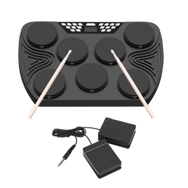 Multifunction Portable Electronic Drum Set 7 Velocity-Sensitive Pads Tabletop Drum