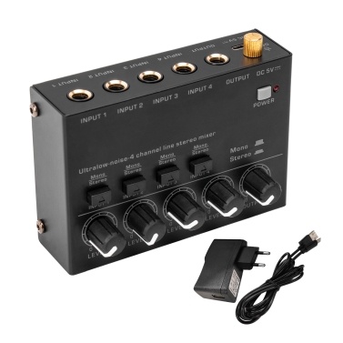 Ultra Low Noise 4 Channel Line Stereo Mixer