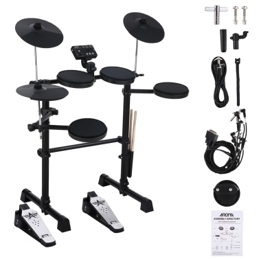 AROMA Electric Drum Set 8 Piece Electronic Drum Kit for Adult Beginner