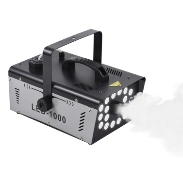 Outdoor 18 LED Lights 13 Colors 1000W 5000CFM Smoke Machine Fog Machine with 1 Wired Receiver and 2 Wireless Remote Controls
