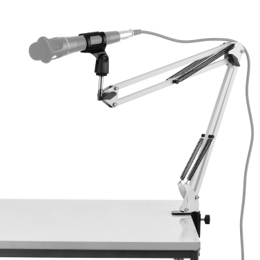 Microphone Stand Holder Table Lazy Bracket with Extendable Arm Microphone Clip