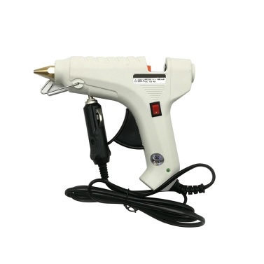 Car Universal Hot Melt Glue Gun 40W 12V 47in Long Cable with Cigarette Lighter Plug White