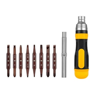 19-in-1 Ratchet Screwdriver Set Portable S2 Ratcheting Screwdriver Set with Magnetic Tips for Furniture/ Car/ Computer/ Electronics Maintenance