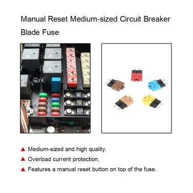 IZTOSS Manual Reset Circuit Breaker Blade Fuse with Button 7.5A for Car Truck Motorcycle