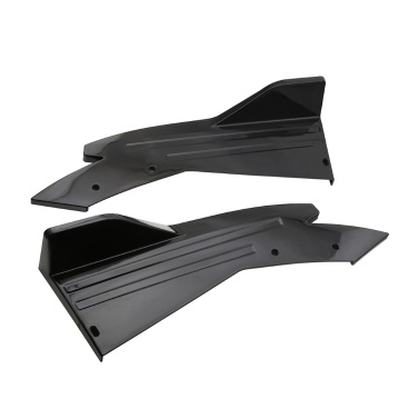 Rear Bumper Lip Splitter Carbon Fiber Universal Car Side Fender Fins Body Lip Spoiler Chin Skirt Protector, Black