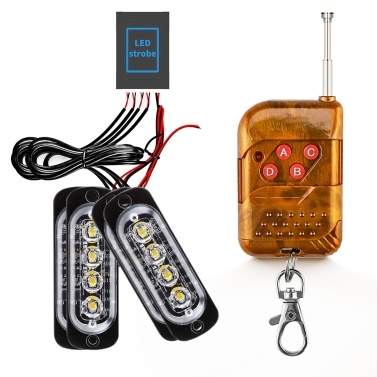 LED Strobe Lights Emergency Lights With Remote Control Flash Light for Car Van Truck Vehicles Surface Mount