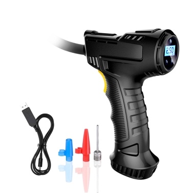 Portable Hand-held Inflatable Pump Wireless Car Air Compressor Rechargeable Tire Inflator with Digital Display LED Light Pressure Gauge Car Accessories