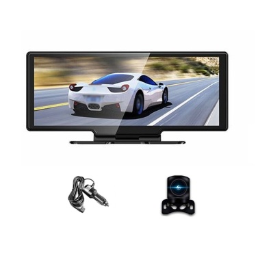 4K DVR Dash Camera Front and Rear Driving Recorder with 10.26 Inch Touchscreen for Carplay Android Auto