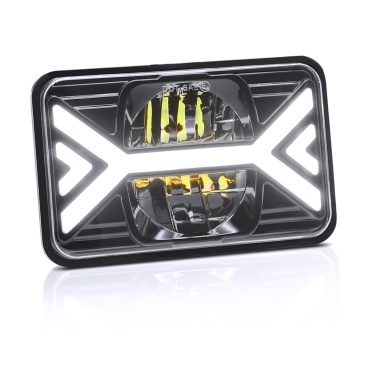 5inch Car LED Headlights 4x6 inch Headlamp with White High/Low Beam DRL Amber Turn Signal