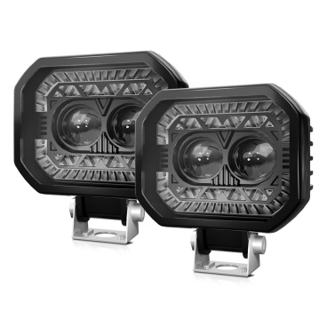 2PCS 120W 18000LM Super Bright Spot Driving Lights Waterproof Fog Lights Square LED Pods for Car Motorcycle SUV ATV Truck