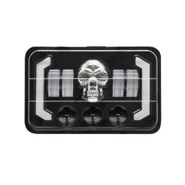 4x6 5 inch Car LED Headlight Rectangle Skull Headlight with High/Low Beam DRL Turn Signal