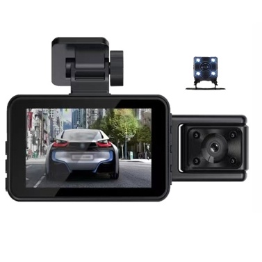 3 Cameras Dash Cam Parking Monitoring Clear Car Rearview Mirror