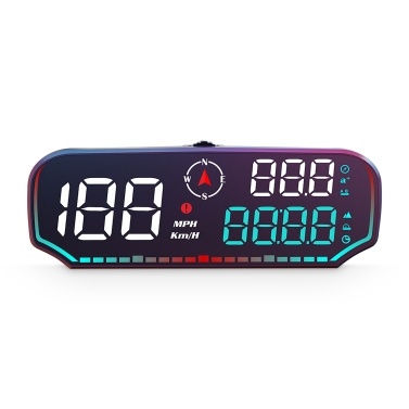 Universal Head Up Display GPS Speedometer with 5 Inch LED Display Speed Compass Altitude Fatigue Driving Alarm Overspeed Alarm Mileage