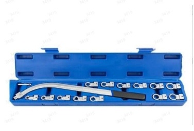 Automobile Engine Idler Tensioner Pulley Wrench Set CR-V Belt Tension Pulley Removal Tool Kits 5pcs E-shaped Hexagonal Plum Blossom and 8pcs Twelve Corner Connector Toolbox Package