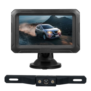 1080P Auto Color Night Vision Waterproof Car Rear View Camera with 4.3 Inch Monitor for SUV Pickup Sedan