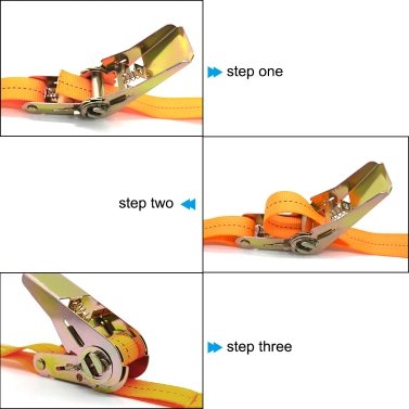 13 FT Porable Heavy Duty Tie Down Cargo Strap Luggage Lashing Strong Ratchet Strap Belt with Metal Buckle