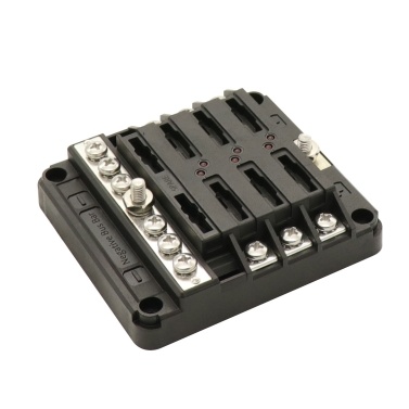 6-Way Blade Fuse Box Block Holder LED Warning Indicator for Car Boat Marine RV Truck DC 12-32V