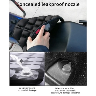 Motorcycle Seat Cushion,3D Fillable Seat Pad, Pressure Relief Motorcycle Cushion for Sport Travel