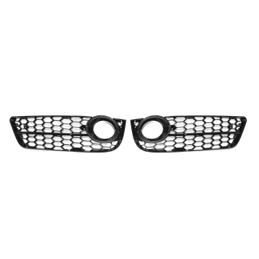 One Pair Honeycomb Front Standard Bumper Fog Light Grille Cover Replacement for Audi A5 2008-2011