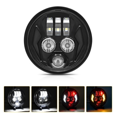 1Pcs 5.75 inch Motorcycle LED Headlight Motorcycle Projector Headlamp Super Wide Angle Driving Light