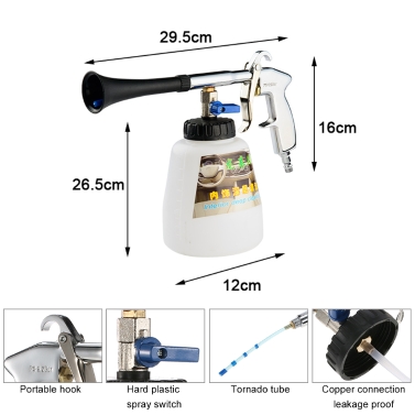 Automotive Interior Cleaning Machine Tornador Foam Cleaning Gun  With Brush  High Pressure Car Washer Foam Gun      Japanese Connector