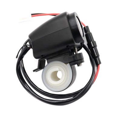 4-in-1 Motorcycle Dual USB Charger 5V 4.2A with Yellow Voltage & Temperature Display Switch Handlebar Mounting Charger with Voltmeter Thermometer Waterproof for Phones Tablets GPS