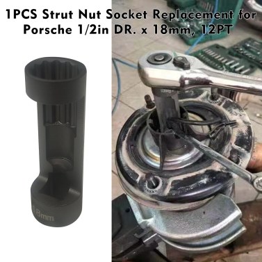 1PCS Strut Nut Socket Replacement for Porsche 1/2in DR. x 18mm, 12PT
