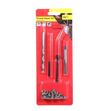 30Pcs Metric Thread Repair Insert Kit M5 M6 M8 M10 M12 M14 Helicoil Car Pro Coil Tool(M6 * 1)