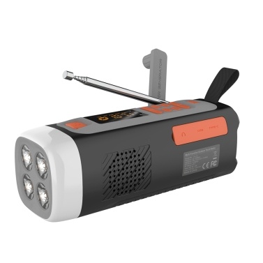 Emergency Radio 4500mAh Portable Hand Crank Solar Powered AM FM SW Radio