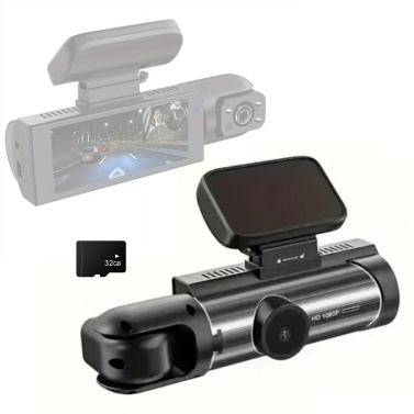 1080P DVR Dash Camera Front and Inside Dual Camera Driving Recorder with 3.16 Inch IPS Screen