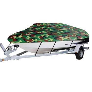 Boat Cover All-weather Protection Full Covers with Adjustable Strip and Buckle Camouflage Style Yacht Outdoor Protection Cover Sunscreen Protection Dustproof&Waterproof Scratch-Resistant Universal Fits V-HULL TRI-HULL Runabouts and Bass Boats, 11-13FT
