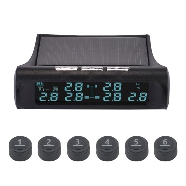 Tire Pressure Monitoring System Solar Powered 6-Wheel Freight Vehicle Tire Pressure Monitor System for Truck RV Bus Bulk Lorry