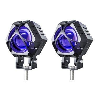 Motorcycle Driving Lights 2 Pack Round LED Fog Lights Auxiliary Lamps Compatible with ATV Car SUV UTV Truck Tractor Van Trailer