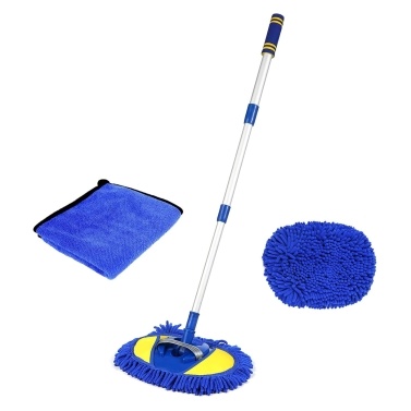 Car Wash Kits with Assemblable Long Handle Mop Mop Replacement Head and Towel