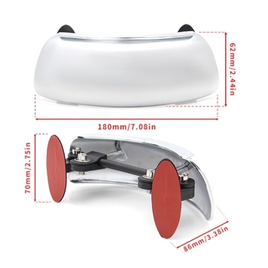 Universal Motorcycle Rearview Mirror Wide-Angle Mirror Wide Field Reflector 180 Degree Full Views No Blind Area Reversing Mirror Safetys Auxiliary Rear Views Mirror