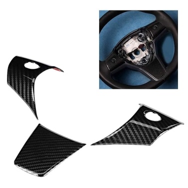 Car Wheel Steering Stickers Wrap Carbon Fiber Replacement for Tesla Model Y