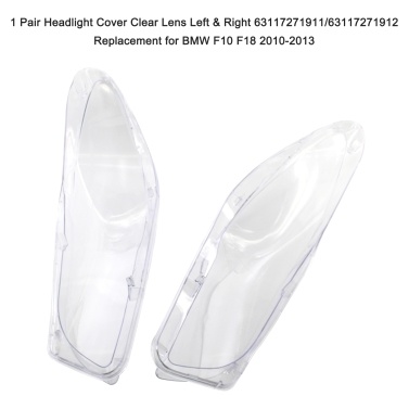 1 Pair Headlight Cover Clear Lens Left & Right 63117271911/63117271912 Replacement for BMW F10 F18 2010-2013