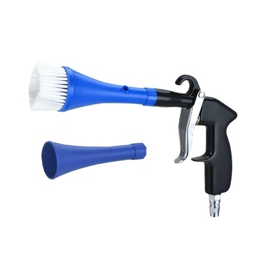Car Cleaning Gun Tools Air Blow Gun Dry Brush Cleaning Gun with 2 Nozzles 1/4inch Air Inlet Adapter 360 degree Rotate Tube