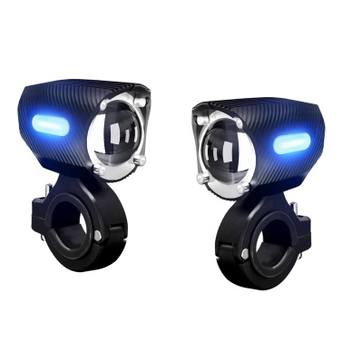 1 Pair 120W LED Motorcycle Fog Lights 18000LM IP67 Waterproof Auxiliary Lights Spotlights with Mount Brackets