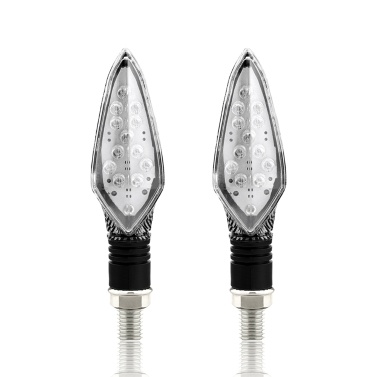 16LEDs, 2pcs Motorcycle LED Turn Signal Lights Blinkers Front Rear Indicators for Motorbike Universal Running Light (Snake&Black)