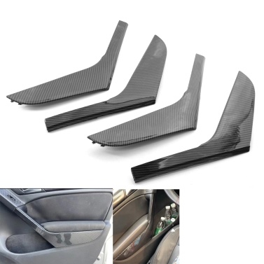 4 Pcs Carbon Fiber Interior Door Armrest Cover Trim Replacement For Volkswagen Golf MK6 2010-2013