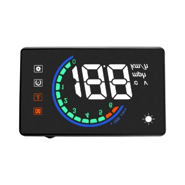 Car Hud Display OBDⅡ Head Up Display with Speed Overspeed Warning Mileage Measurement Water Temperature