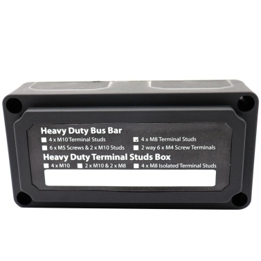 Power Distribution Block Heavy Duty Bus Bar Box with 3/8in M10*4 Terminal Studs 48V 300A Post Battery Junction Block for Car RV Truck Marine Boat