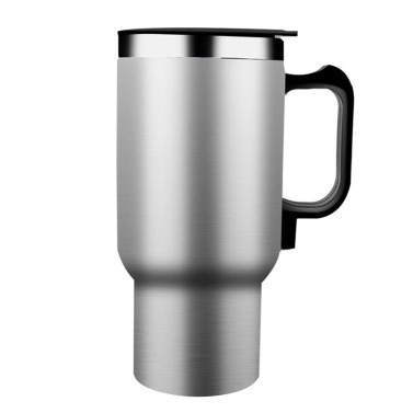 Car Thermos Cup 12V 300ml Stainless Steel Electronic Thermal Travel Mug Insulated Mug Silver