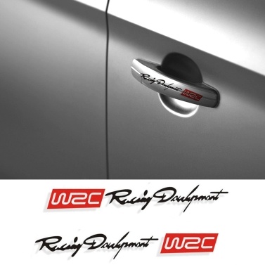 4 x Car Styling Fashion WRC World Racing  Development Creative Car Door Handle Decals Dual Color Design Stickers Vinyls