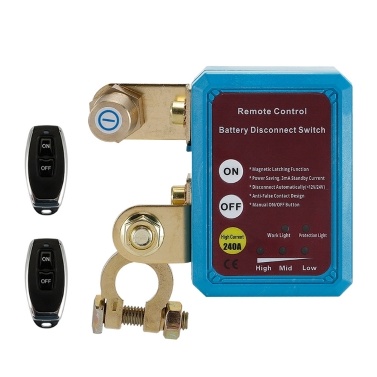 Remote Battery Disconnect Switch 12V/24V 240A Car Battery Kill Switch Digital Display Kill Switch for Cars SUVs MPVs Pickup Trucks