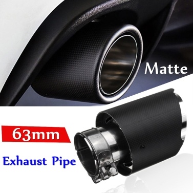 Universal Matte Carbon Fiber Auto Car Exhaust End Pipe Stainless Steel 63mm